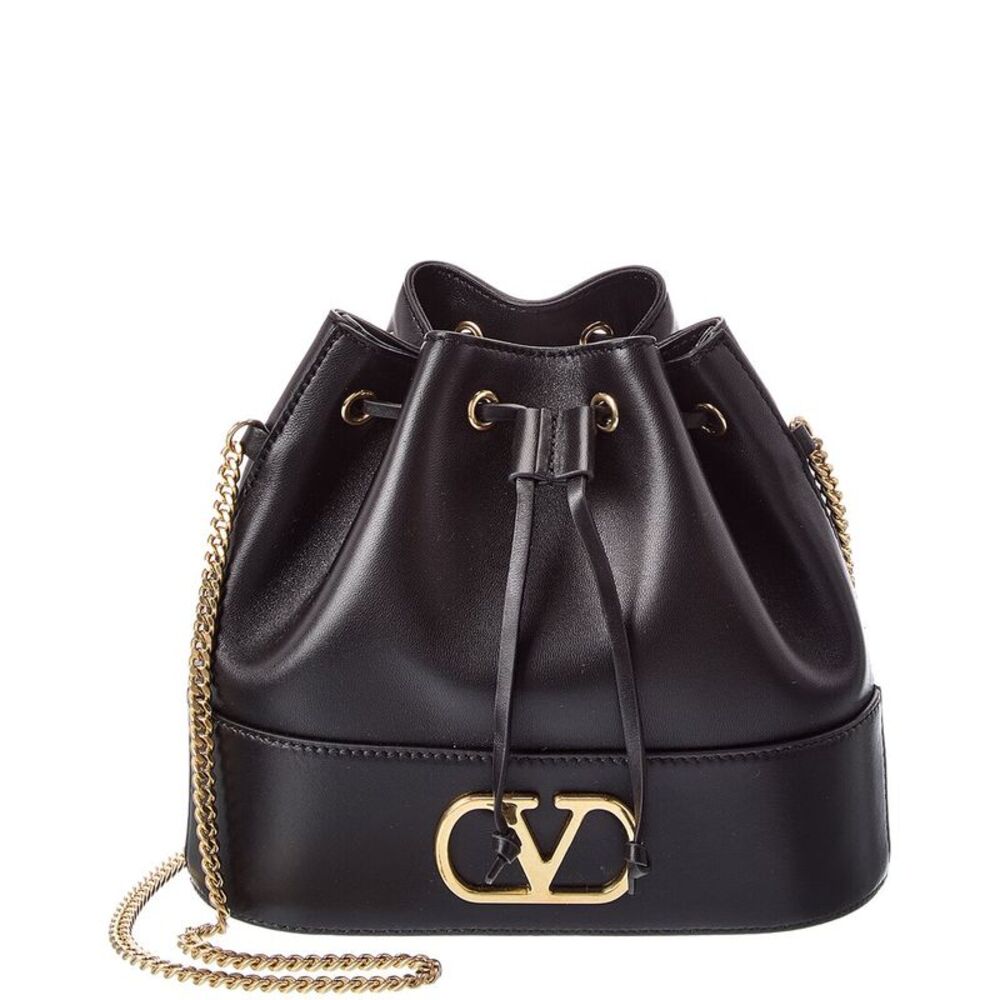 Valentino Vlogo Leather Bucket Bag